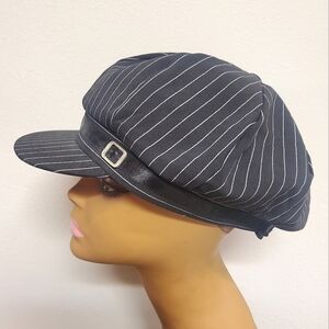 Pin Striped Black Hat Med.